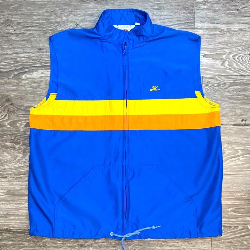 Vintage Windbreaker Zip Up Vest - Sz L - Hobie Surfer Beach Coastal Style